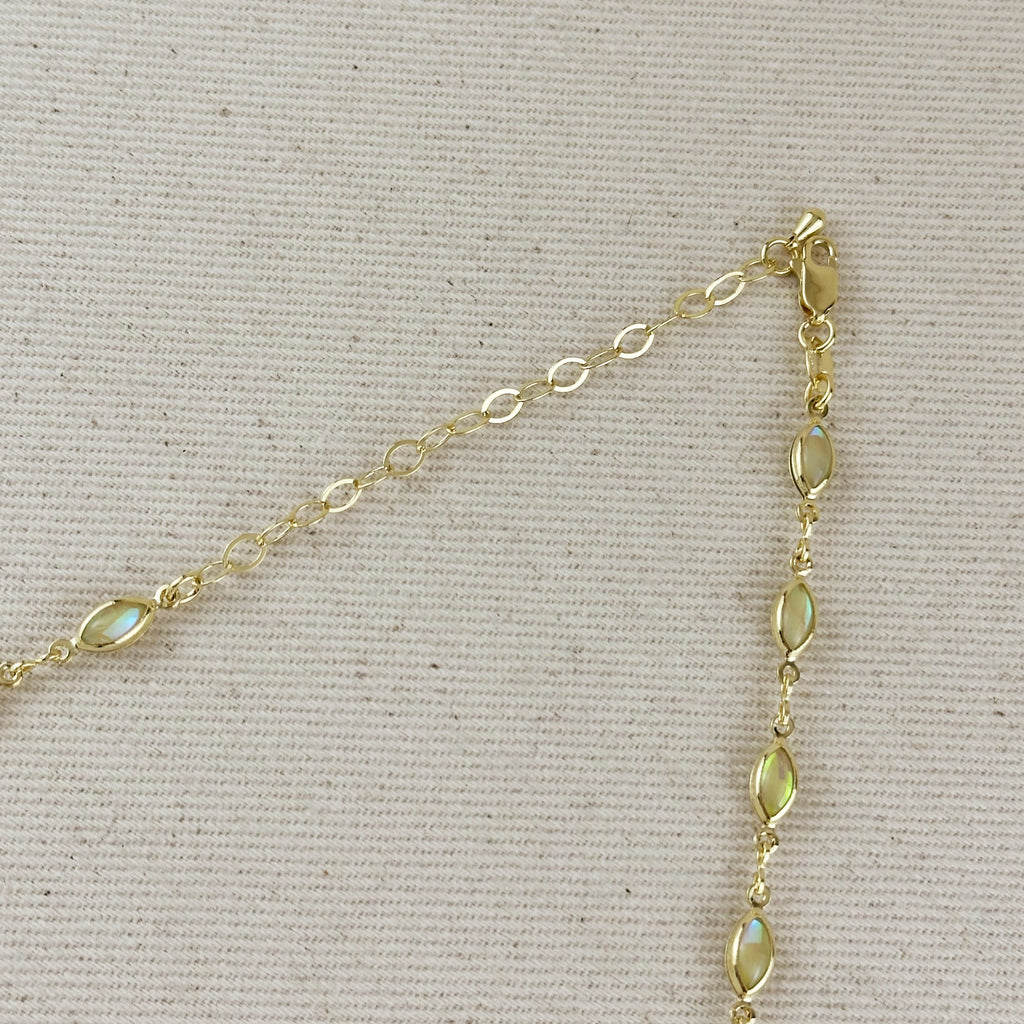 Mondsee 18k Gold Filled Ellipse Opal Choker Necklace | 18k Gold Filled Jewelry