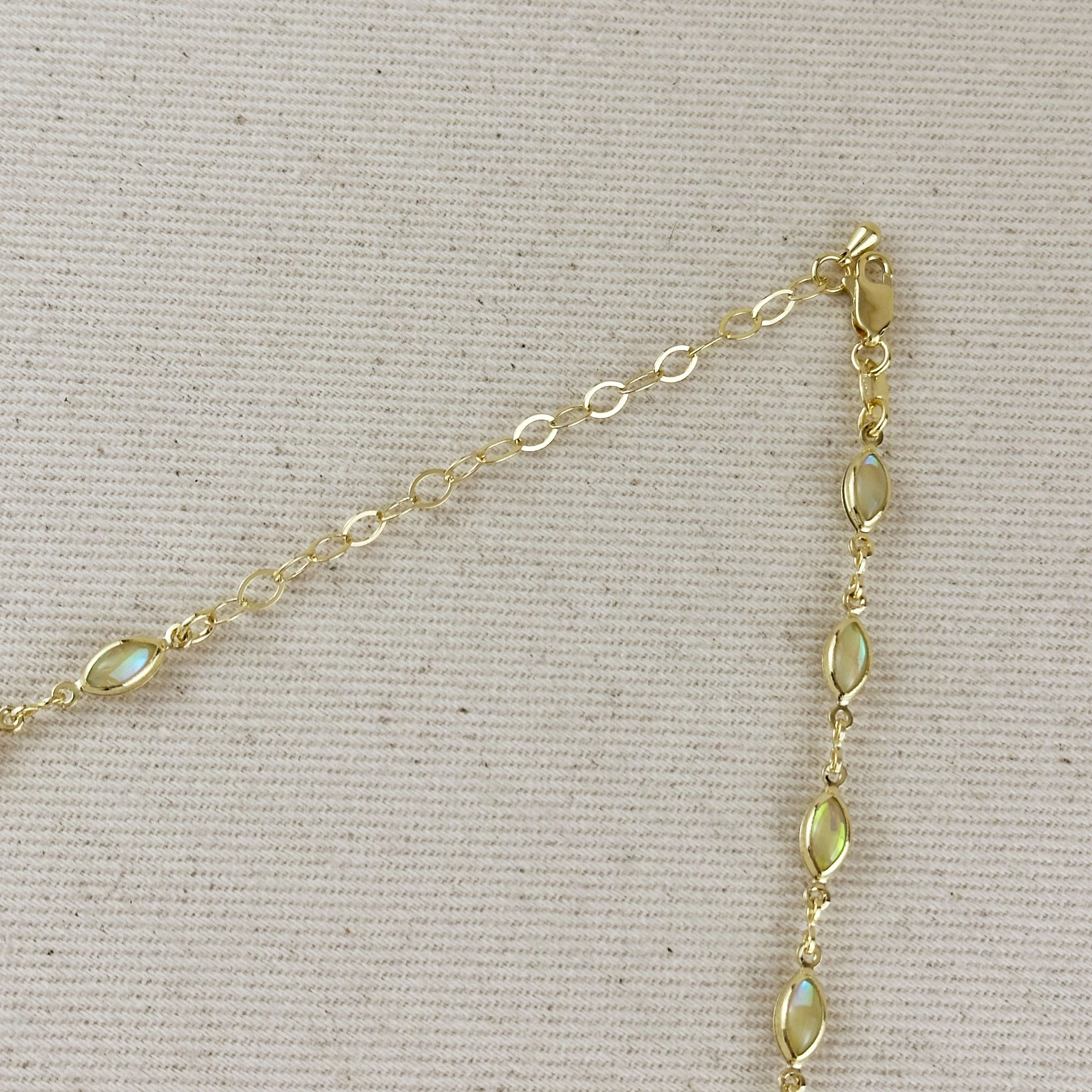 Mondsee 18k Gold Filled Ellipse Opal Choker Necklace | 18k Gold Filled Jewelry