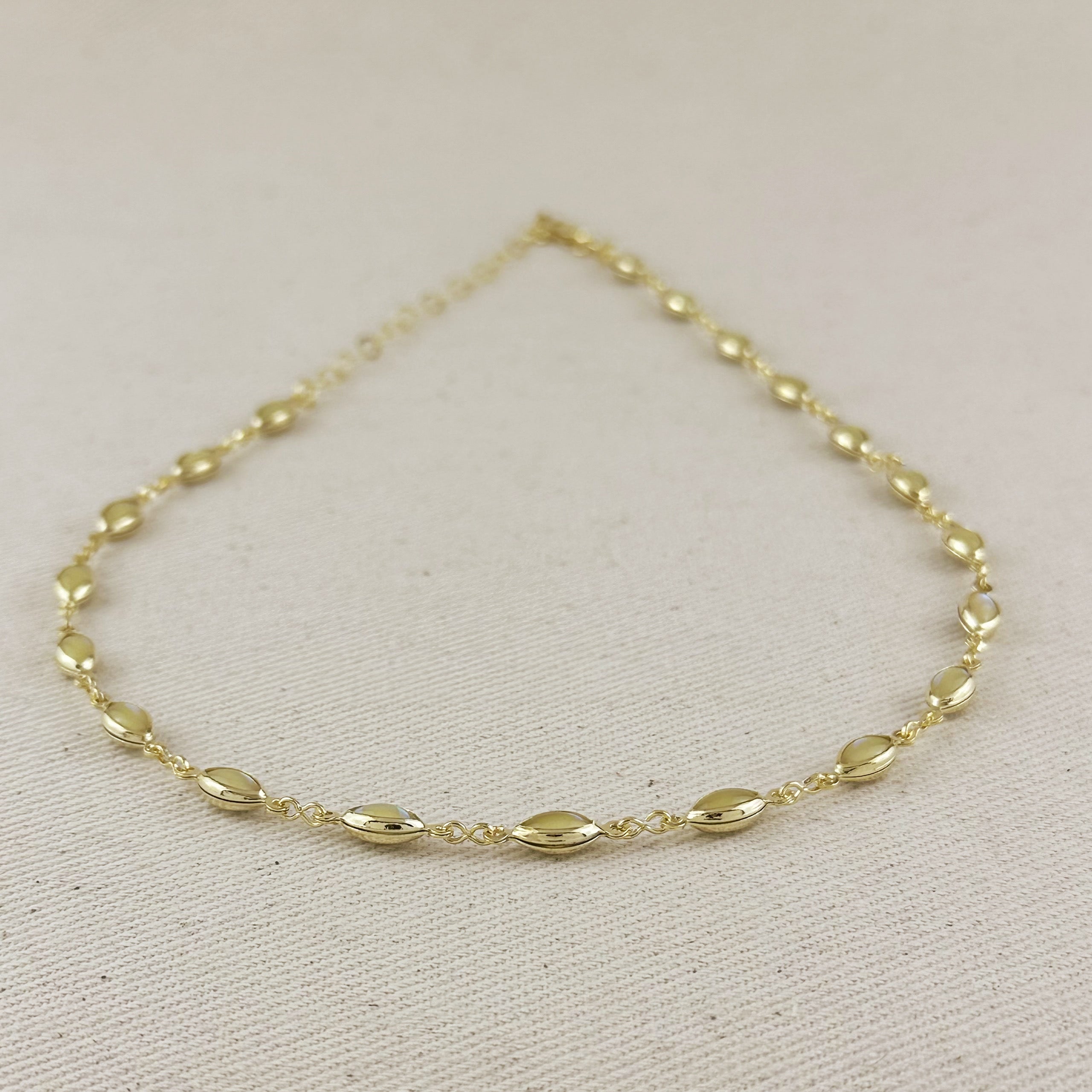 Mondsee 18k Gold Filled Ellipse Opal Choker Necklace | 18k Gold Filled Jewelry