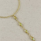18k Gold Filled Ellipse Opal Hand Chain