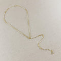 Mondsee 18k Gold Filled Diamond Cut Paperclip & Pearls Lariat Necklace | 18k Gold Filled Jewelry