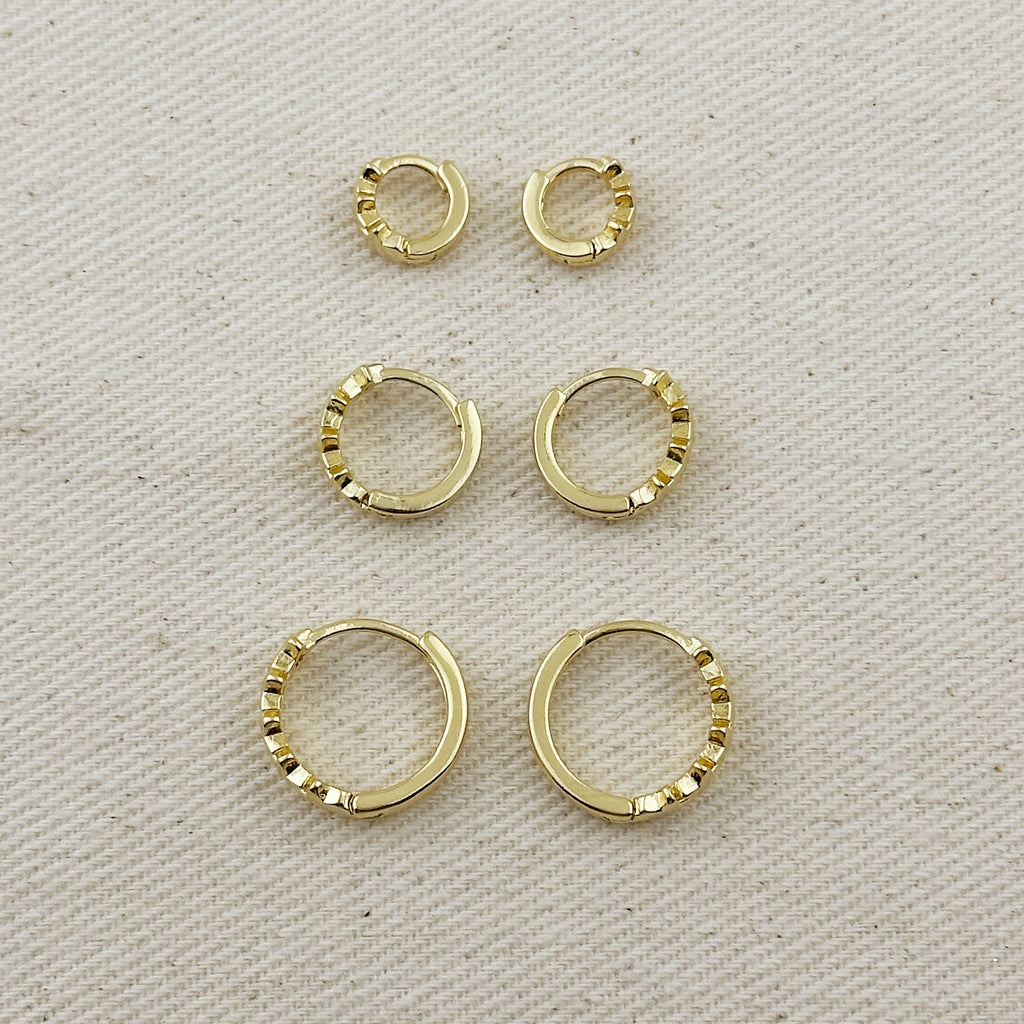 18k Gold Filled Stars Clicker Hoop Earrings