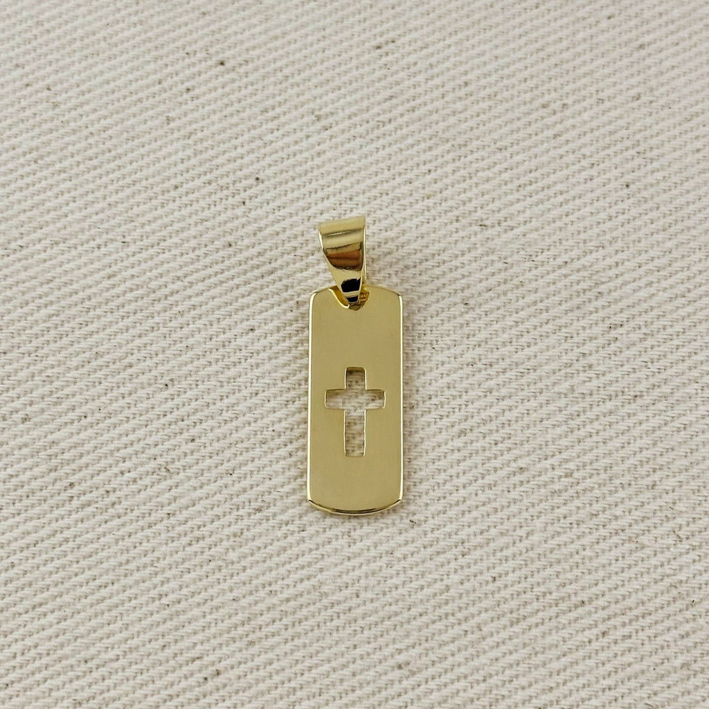 18k Gold Filled Cut Out Cross Charm