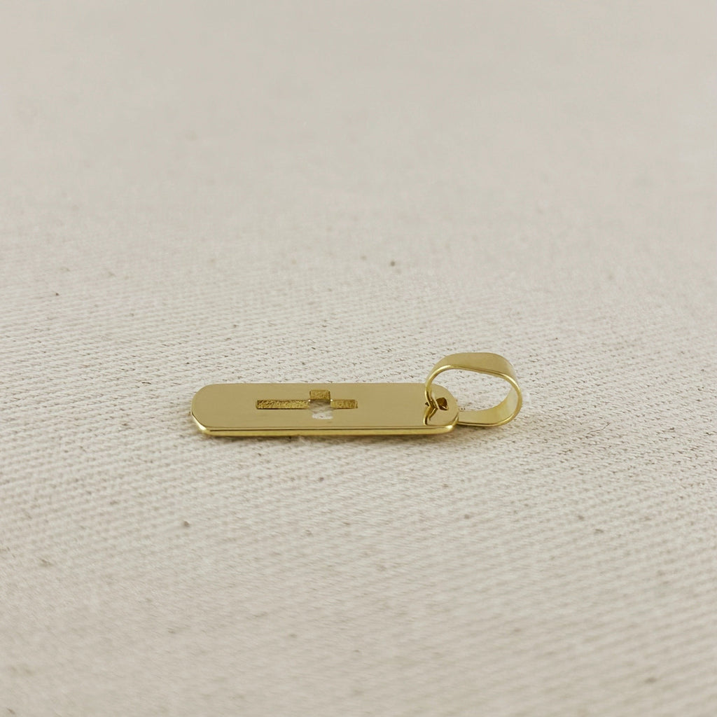 18k Gold Filled Cut Out Cross Charm