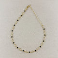 Mondsee 18k Gold Filled Black Bezel CZ & Circles Choker Necklace | 18k Gold Filled Jewelry