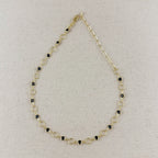 Mondsee 18k Gold Filled Black Bezel CZ & Circles Choker Necklace | 18k Gold Filled Jewelry