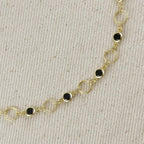 Mondsee 18k Gold Filled Black Bezel CZ & Circles Choker Necklace | 18k Gold Filled Jewelry