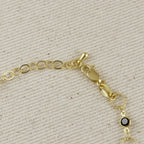18k Gold Filled Black Bezel CZ & Circles Bracelet