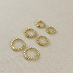 18k Gold Filled Beaded Clicker Hoop Earrings