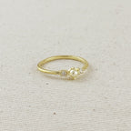 18k Gold Filled Pearl & Crystal Ring