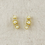 18k Gold Filled Pearl & Crystal Earrings
