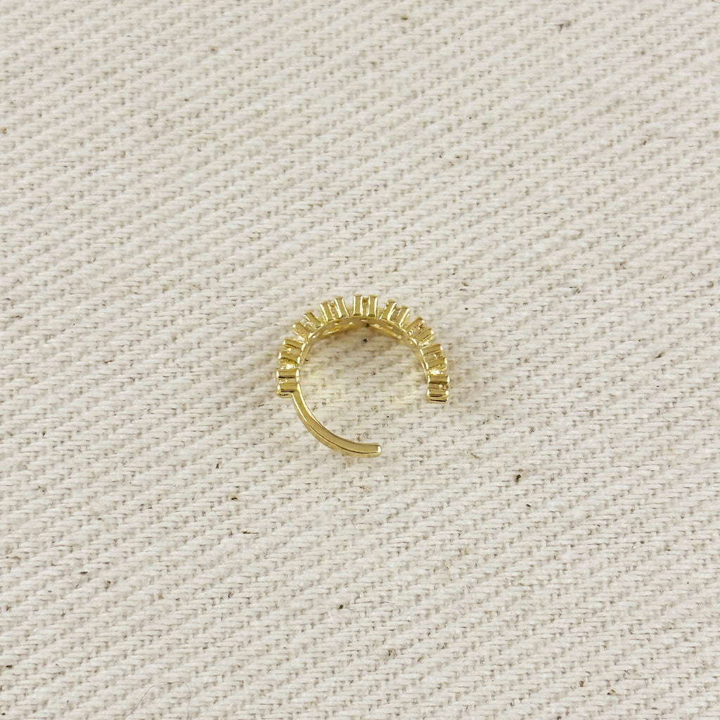 18k Gold Filled Cubic Zirconia Ear Cuff