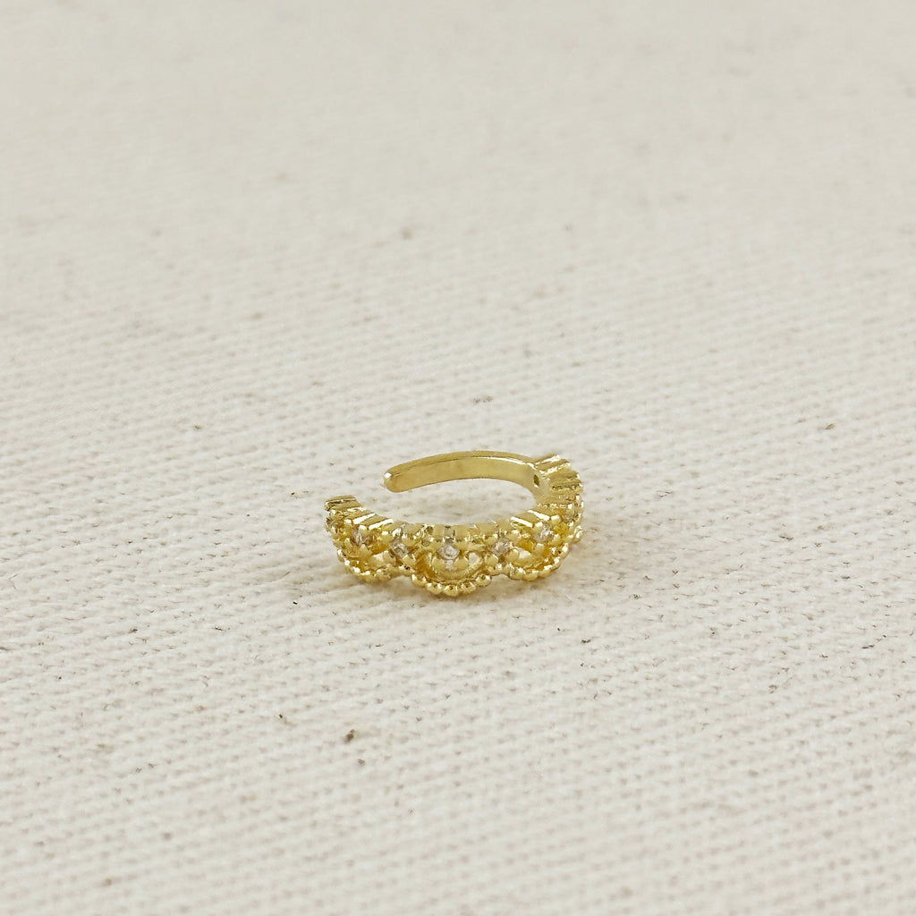 18k Gold Filled Cubic Zirconia Ear Cuff