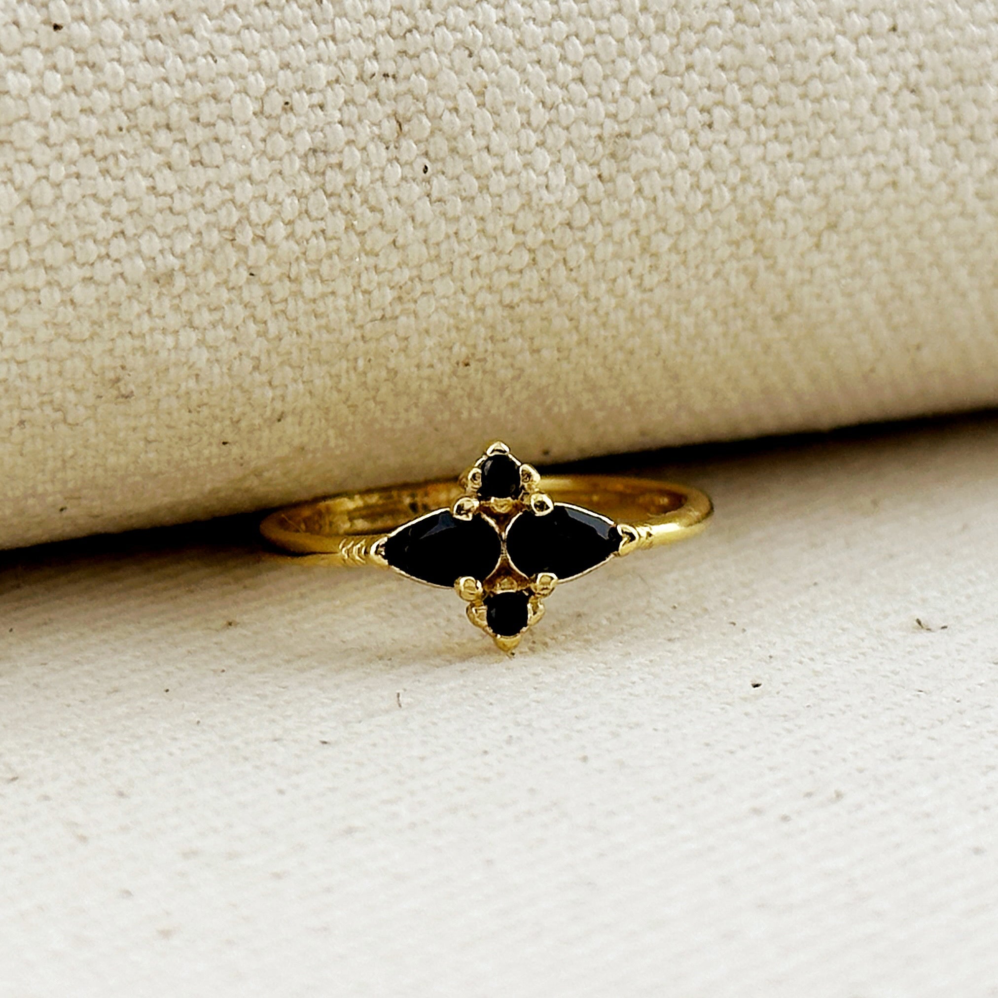 Mondsee 18k Gold Filled Vintage Flower Cubic Zirconia Ring | 18k Gold Filled Jewelry