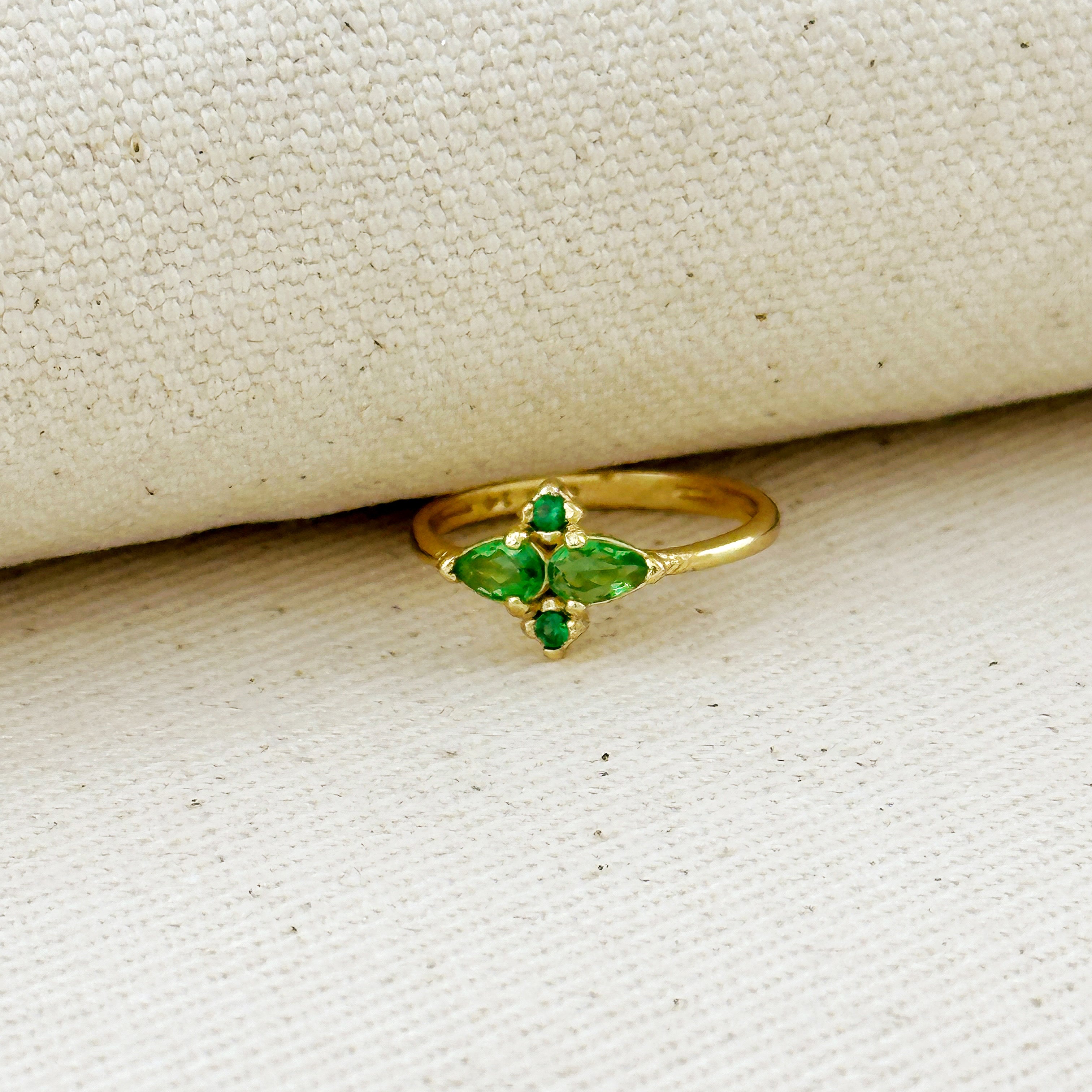 Mondsee 18k Gold Filled Vintage Flower Cubic Zirconia Ring | 18k Gold Filled Jewelry