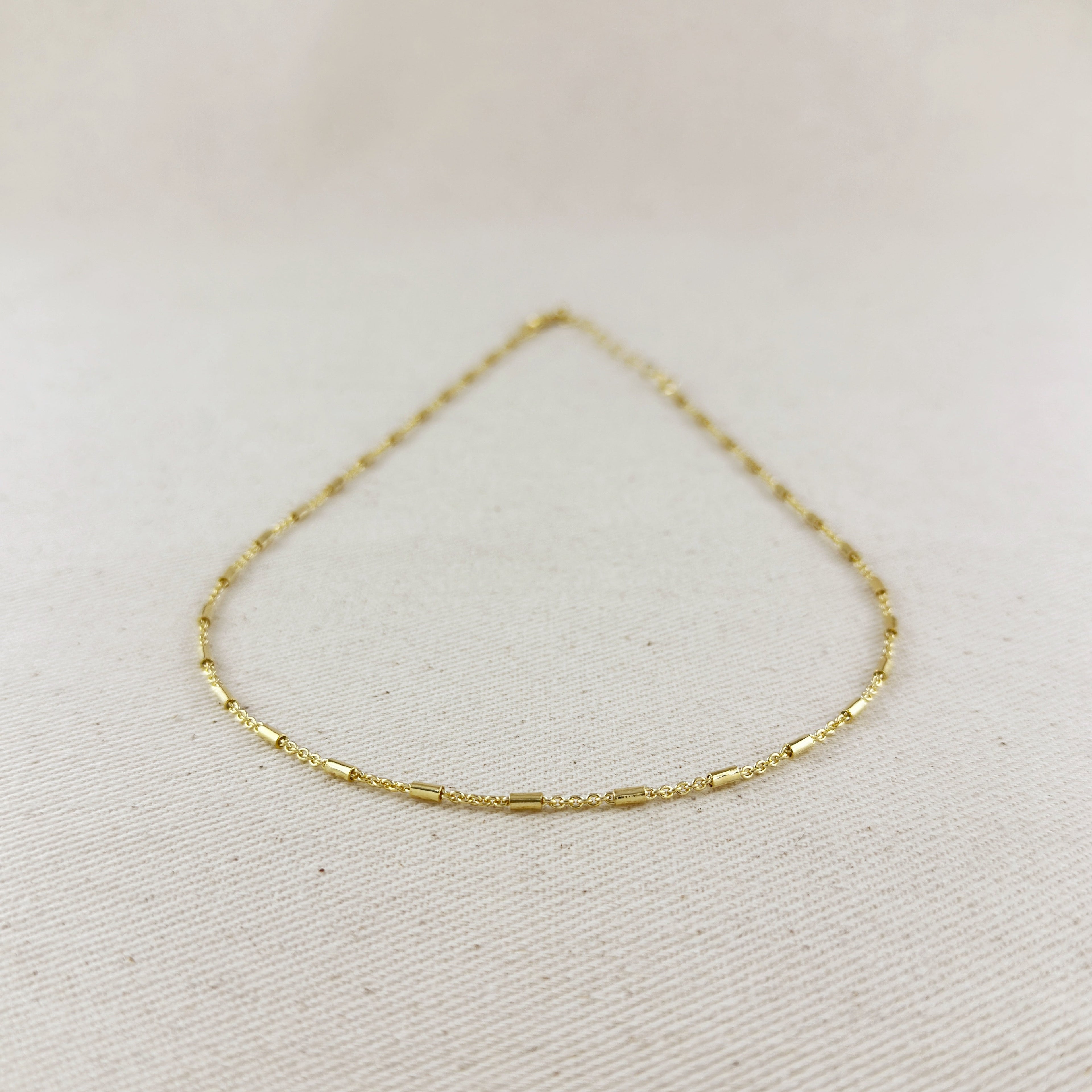 Mondsee 18k Gold Filled Mini Tube Chain Necklace | 18k Gold Filled Jewelry