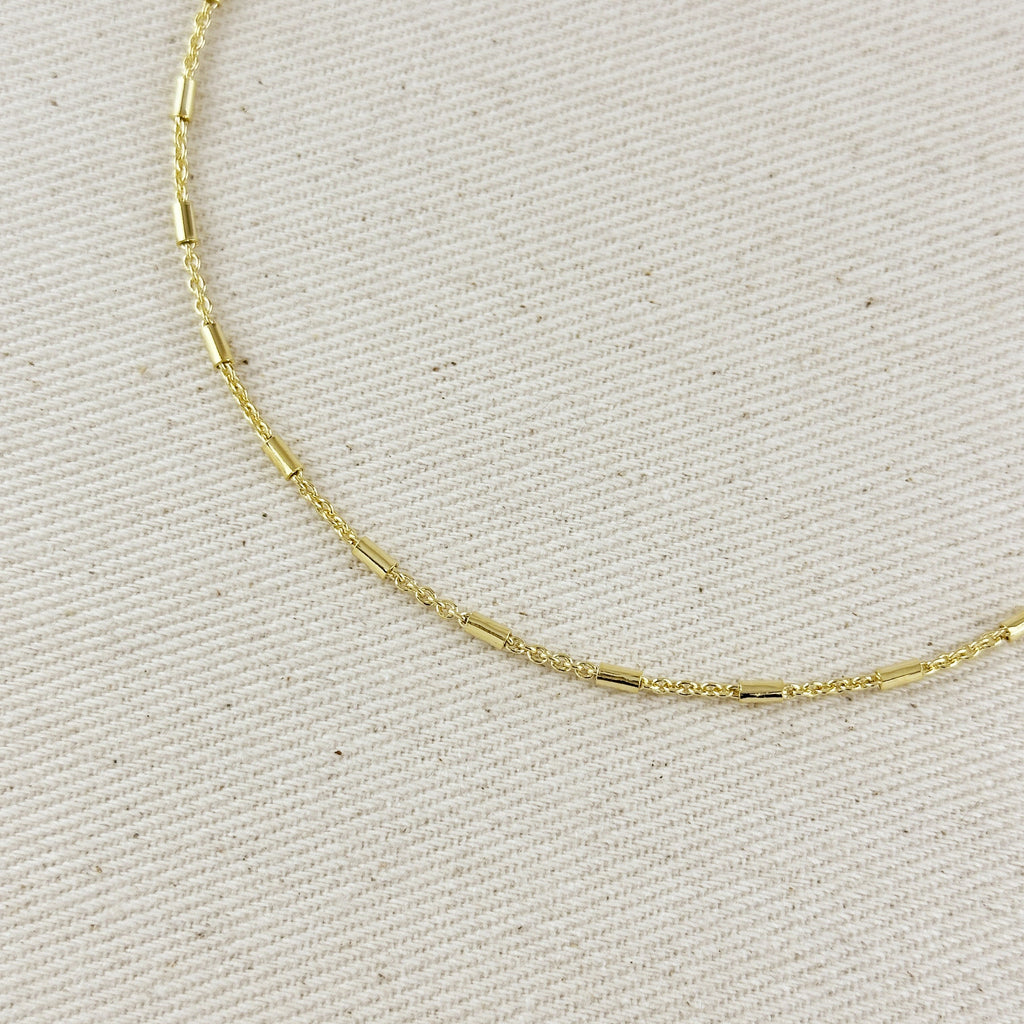 Mondsee 18k Gold Filled Mini Tube Chain Necklace | 18k Gold Filled Jewelry