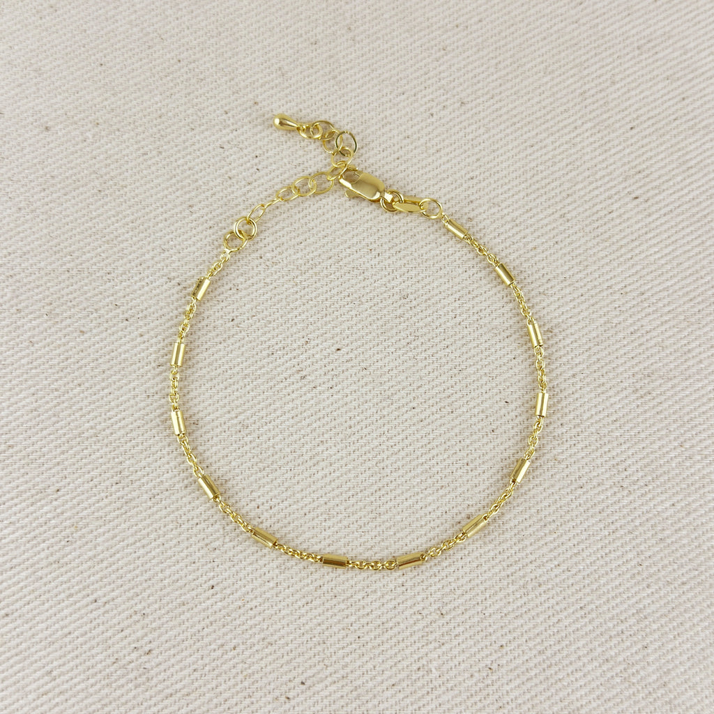 Mondsee 18k Gold Filled Mini Tube Chain Bracelet | 18k Gold Filled Jewelry