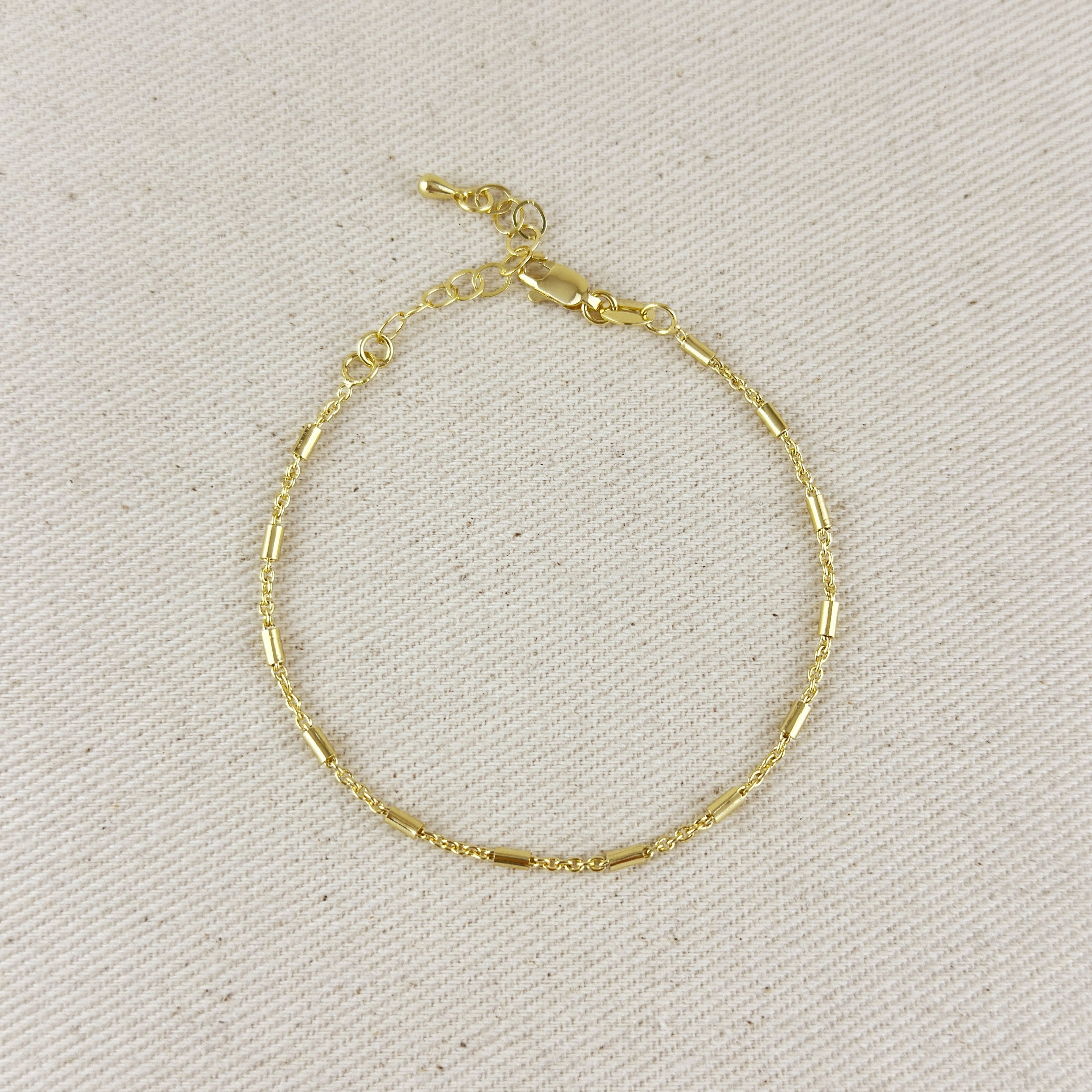 Mondsee 18k Gold Filled Mini Tube Chain Bracelet | 18k Gold Filled Jewelry