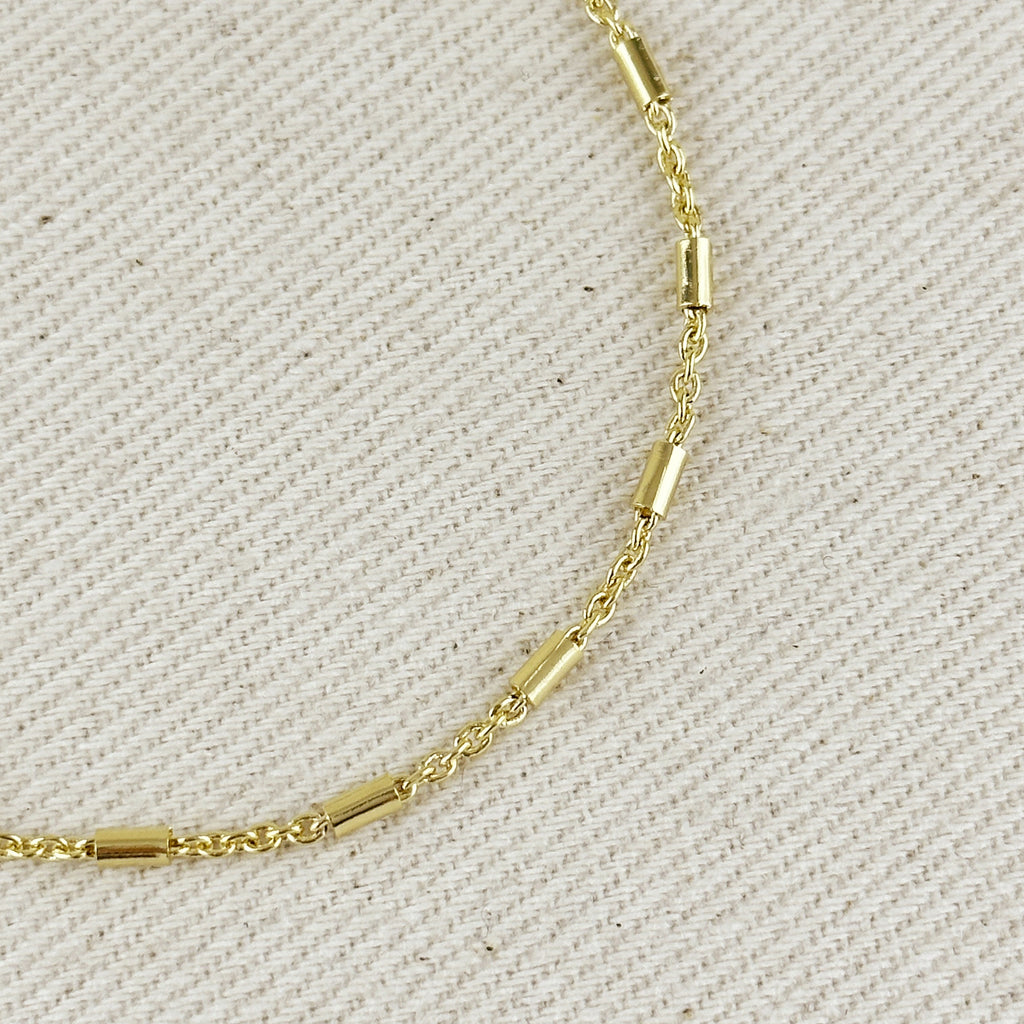 Mondsee 18k Gold Filled Mini Tube Chain Bracelet | 18k Gold Filled Jewelry
