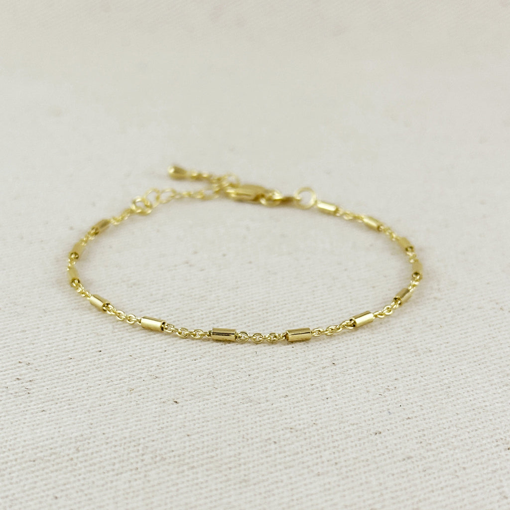 Mondsee 18k Gold Filled Mini Tube Chain Bracelet | 18k Gold Filled Jewelry