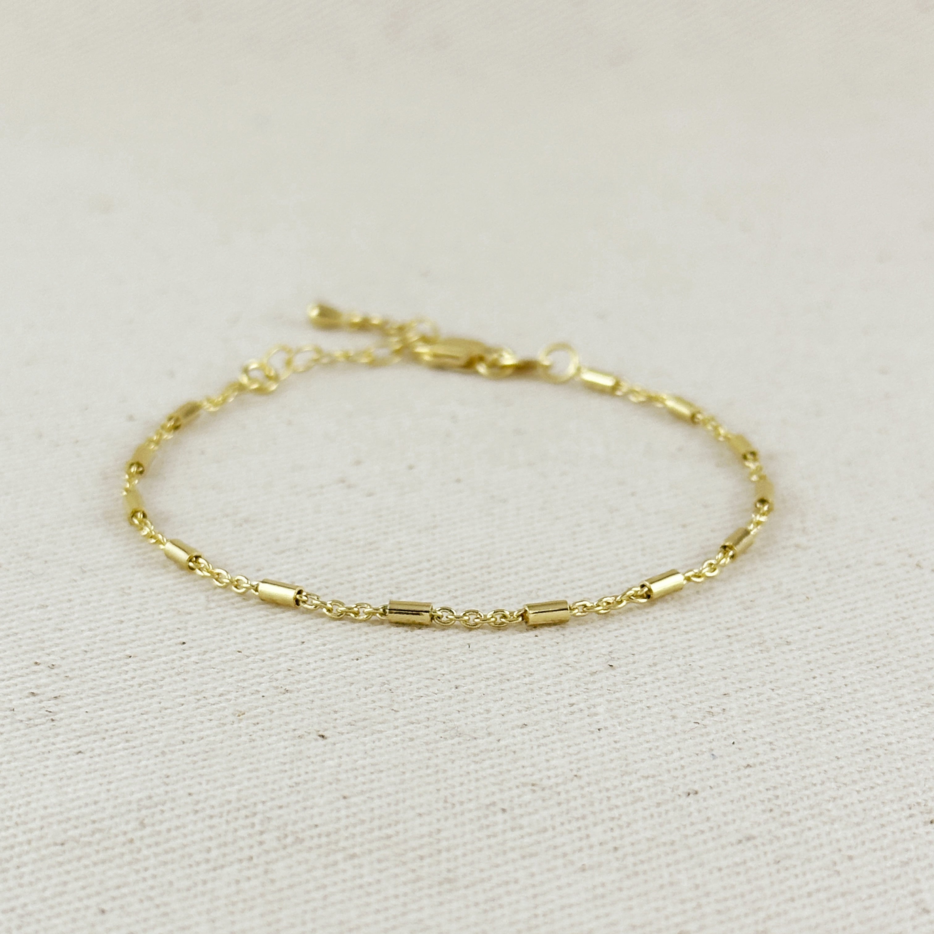 Mondsee 18k Gold Filled Mini Tube Chain Bracelet | 18k Gold Filled Jewelry