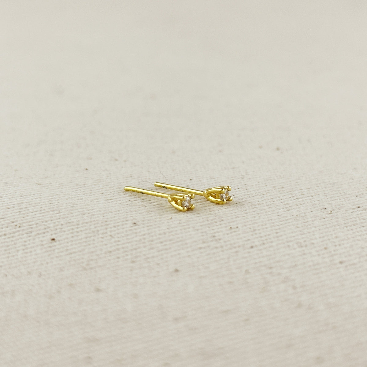 18k Gold Filled 2.0mm CZ Stud Earrings