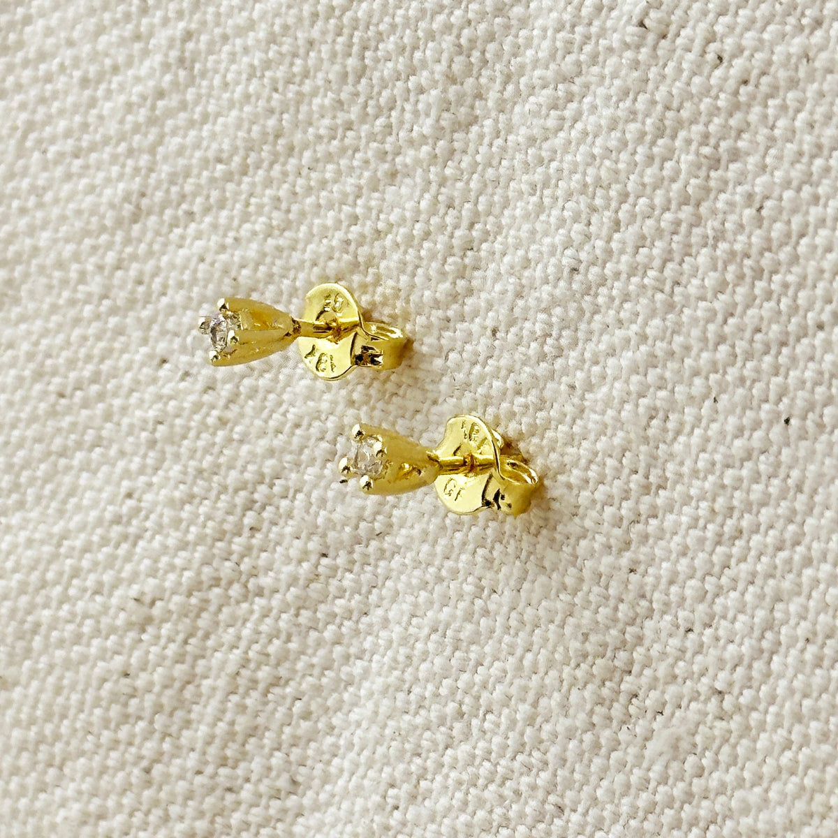 18k Gold Filled 2.0mm CZ Stud Earrings