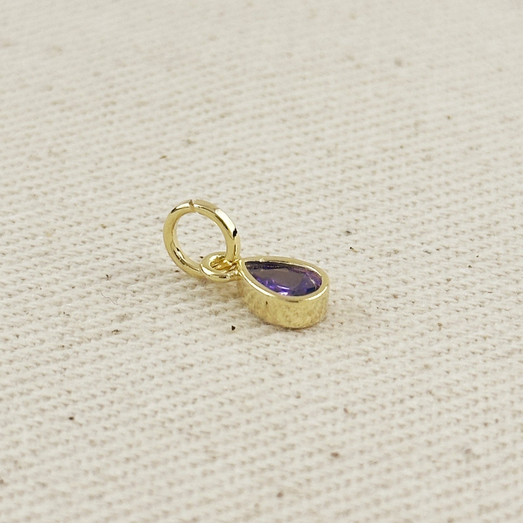 Mondsee 18k Gold Filled Birthstone Bezel Drop Charm | 18k Gold Filled Jewelry