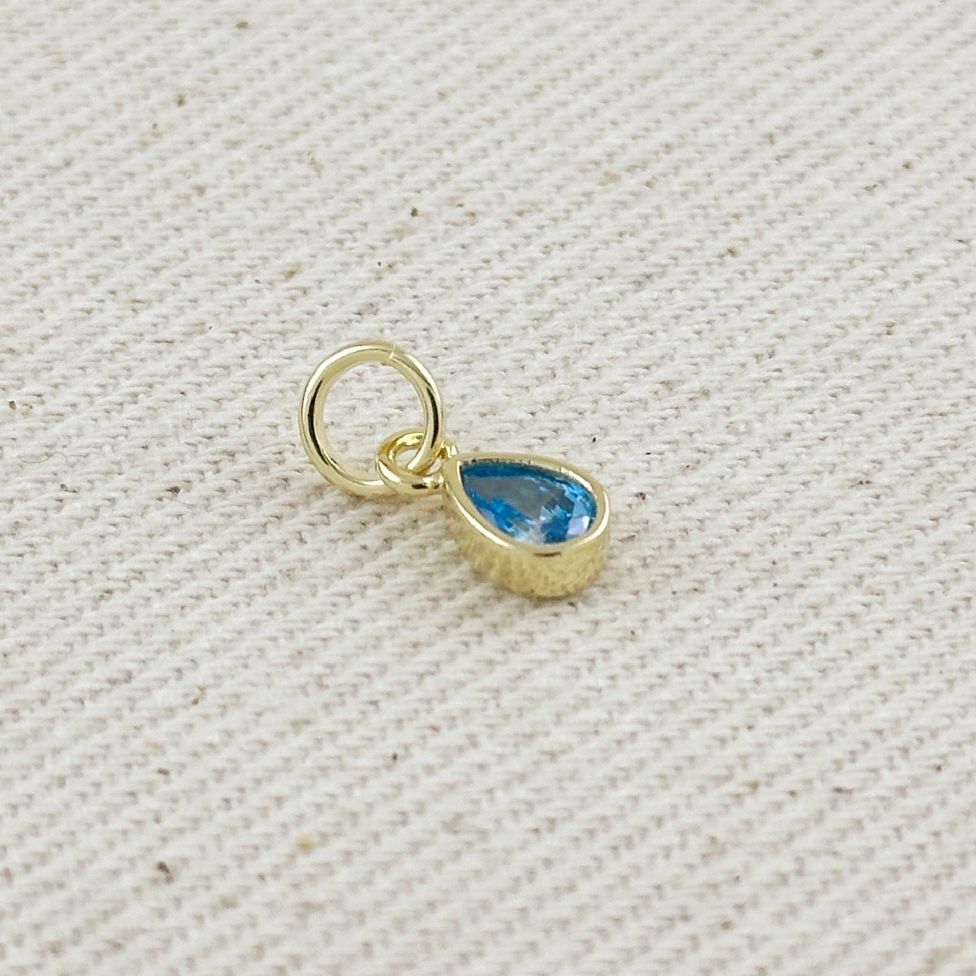 Mondsee 18k Gold Filled Birthstone Bezel Drop Charm | 18k Gold Filled Jewelry