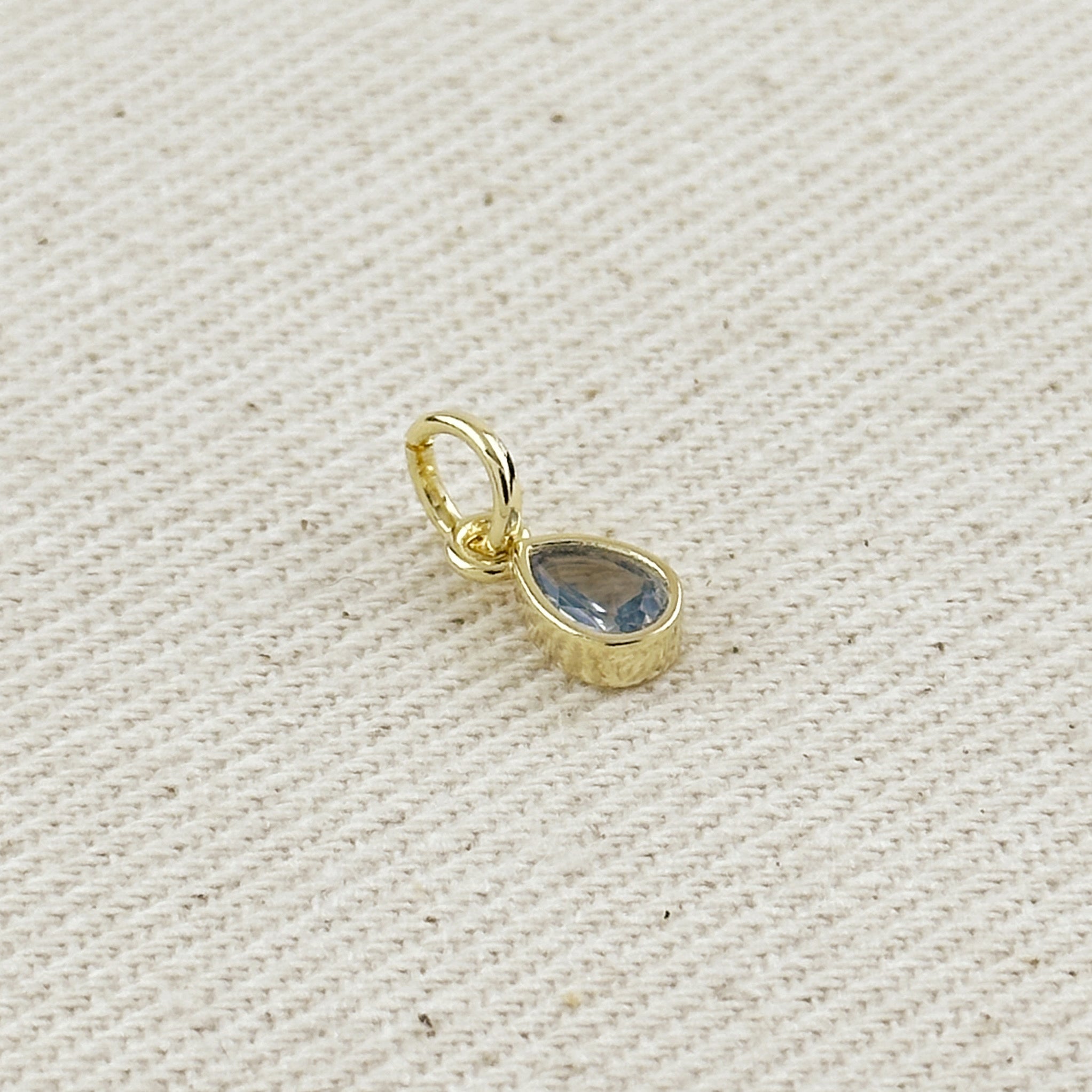 Mondsee 18k Gold Filled Birthstone Bezel Drop Charm | 18k Gold Filled Jewelry