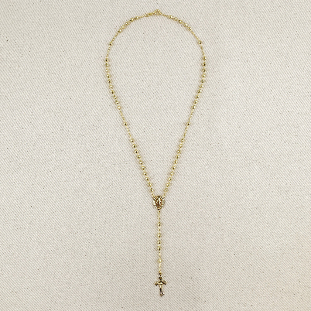 Mondsee 18k Gold Filled 3.3mm Rosary Necklace | 18k Gold Filled Jewelry
