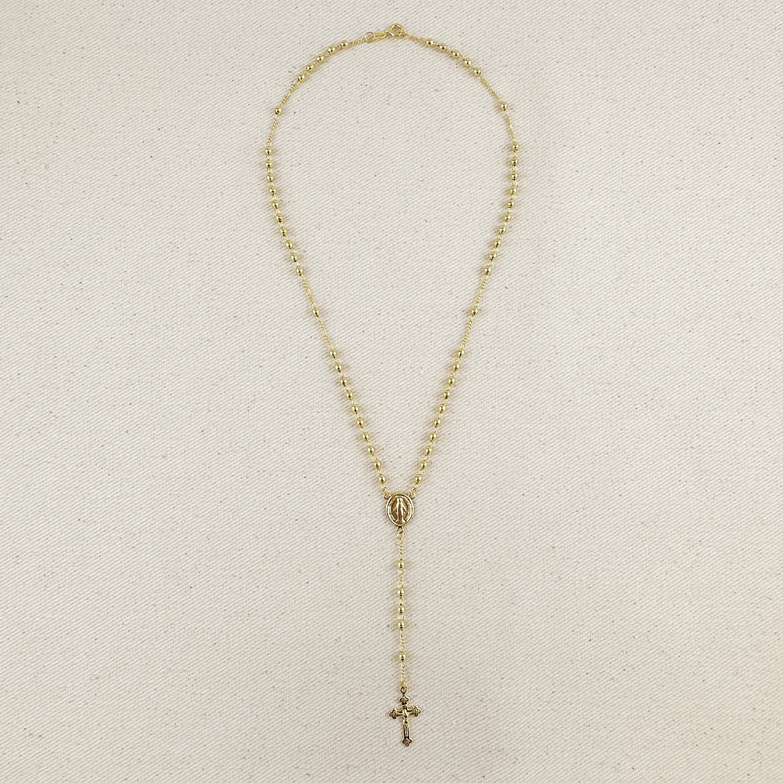 Mondsee 18k Gold Filled 3.3mm Rosary Necklace | 18k Gold Filled Jewelry
