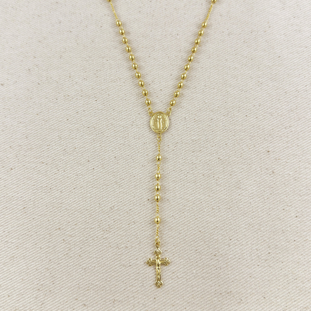 Mondsee 18k Gold Filled 3.3mm Rosary Necklace | 18k Gold Filled Jewelry