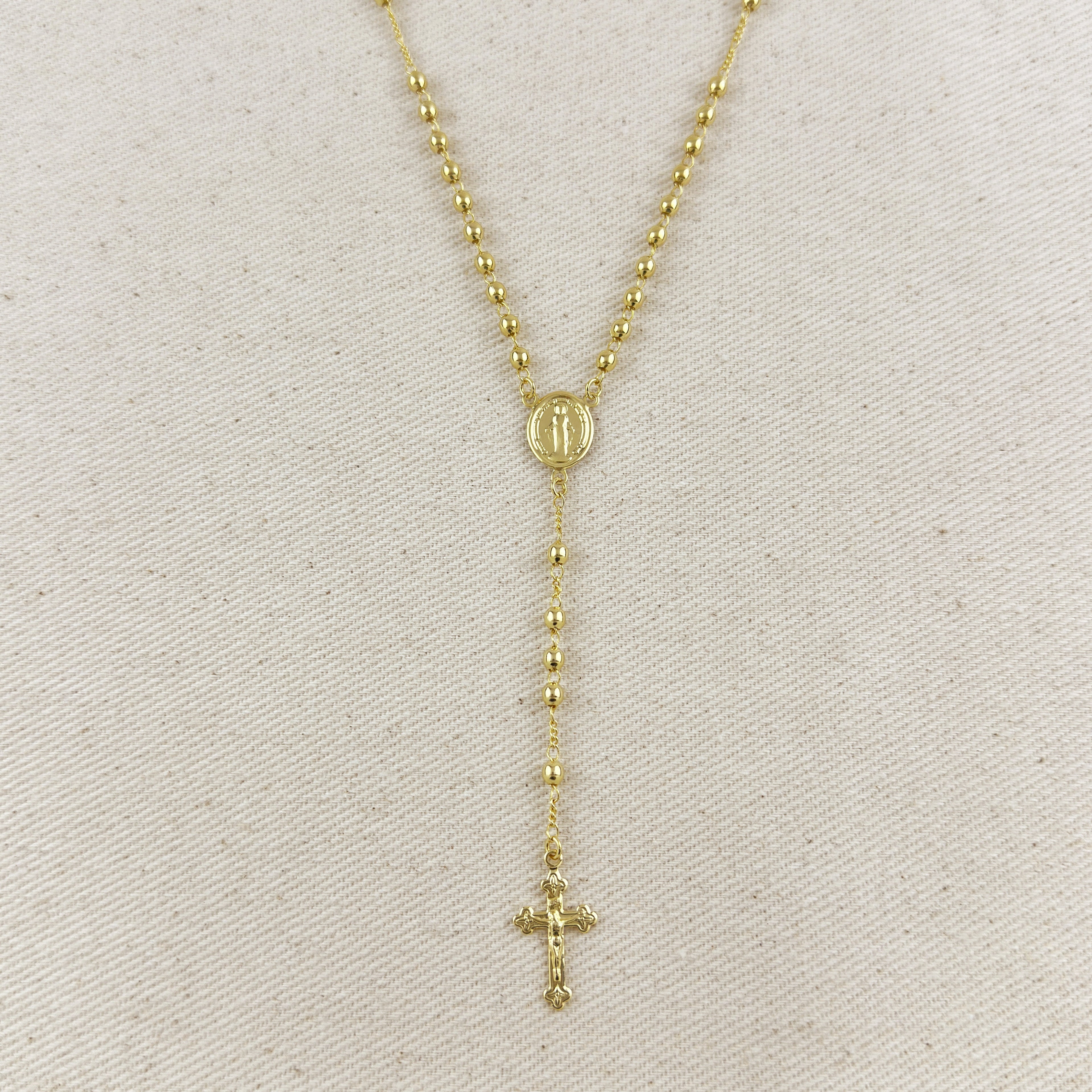 Mondsee 18k Gold Filled 3.3mm Rosary Necklace | 18k Gold Filled Jewelry