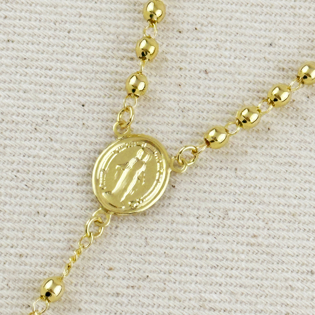 Mondsee 18k Gold Filled 3.3mm Rosary Necklace | 18k Gold Filled Jewelry