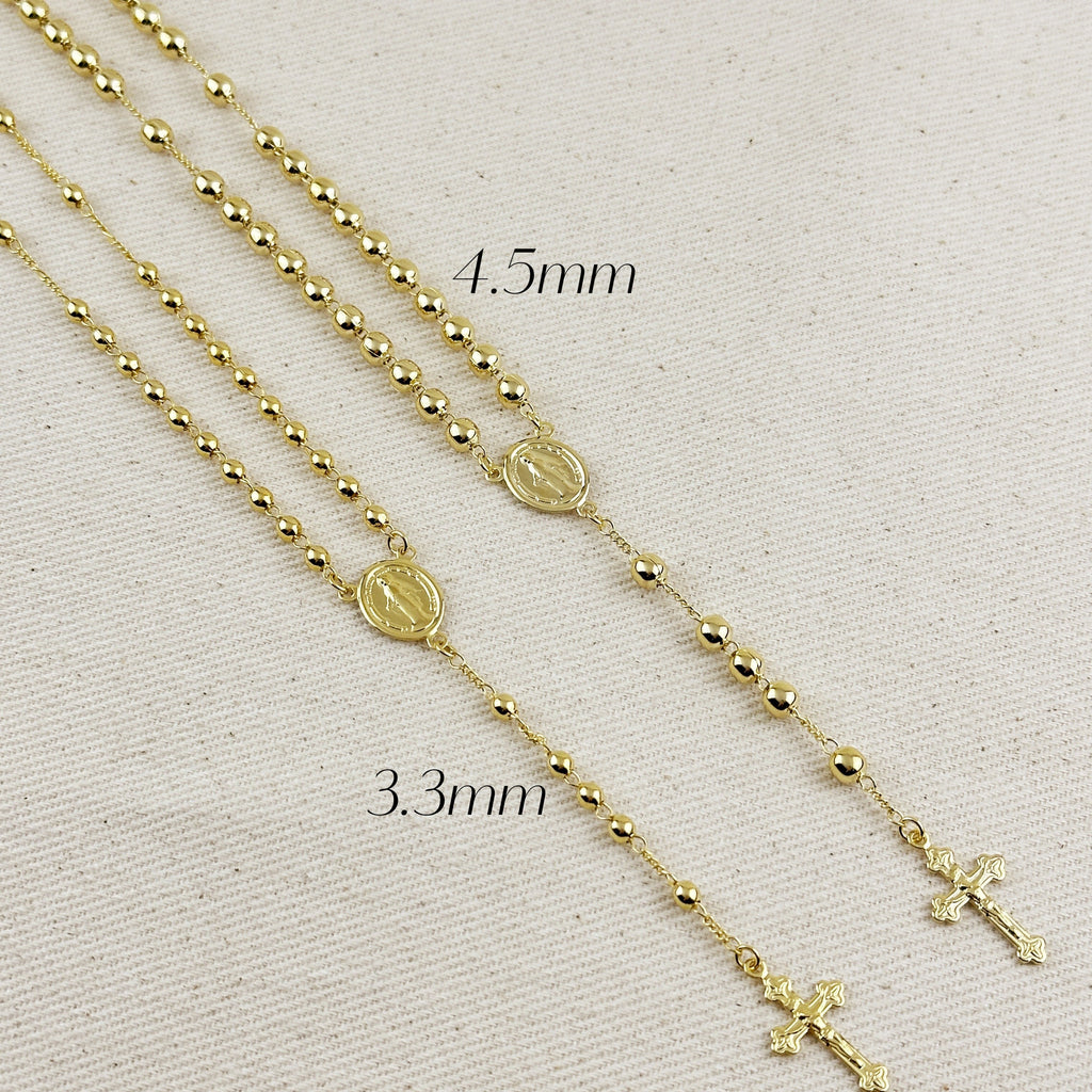 Mondsee 18k Gold Filled 3.3mm Rosary Necklace | 18k Gold Filled Jewelry