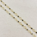 Mondsee 18k Gold Filled Black Bezel CZ & Circles Belly Chain | 18k Gold Filled Jewelry