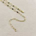 Mondsee 18k Gold Filled Black Bezel CZ & Circles Belly Chain | 18k Gold Filled Jewelry