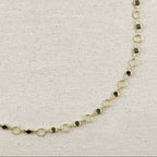 Mondsee 18k Gold Filled Black Bezel CZ & Circles Belly Chain | 18k Gold Filled Jewelry