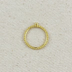 18K Gold Filled Beaded Ring with Single CZ Stone