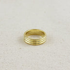 Mondsee 18K Gold Filled Triple Groove Band Ring | 18k Gold Filled Jewelry