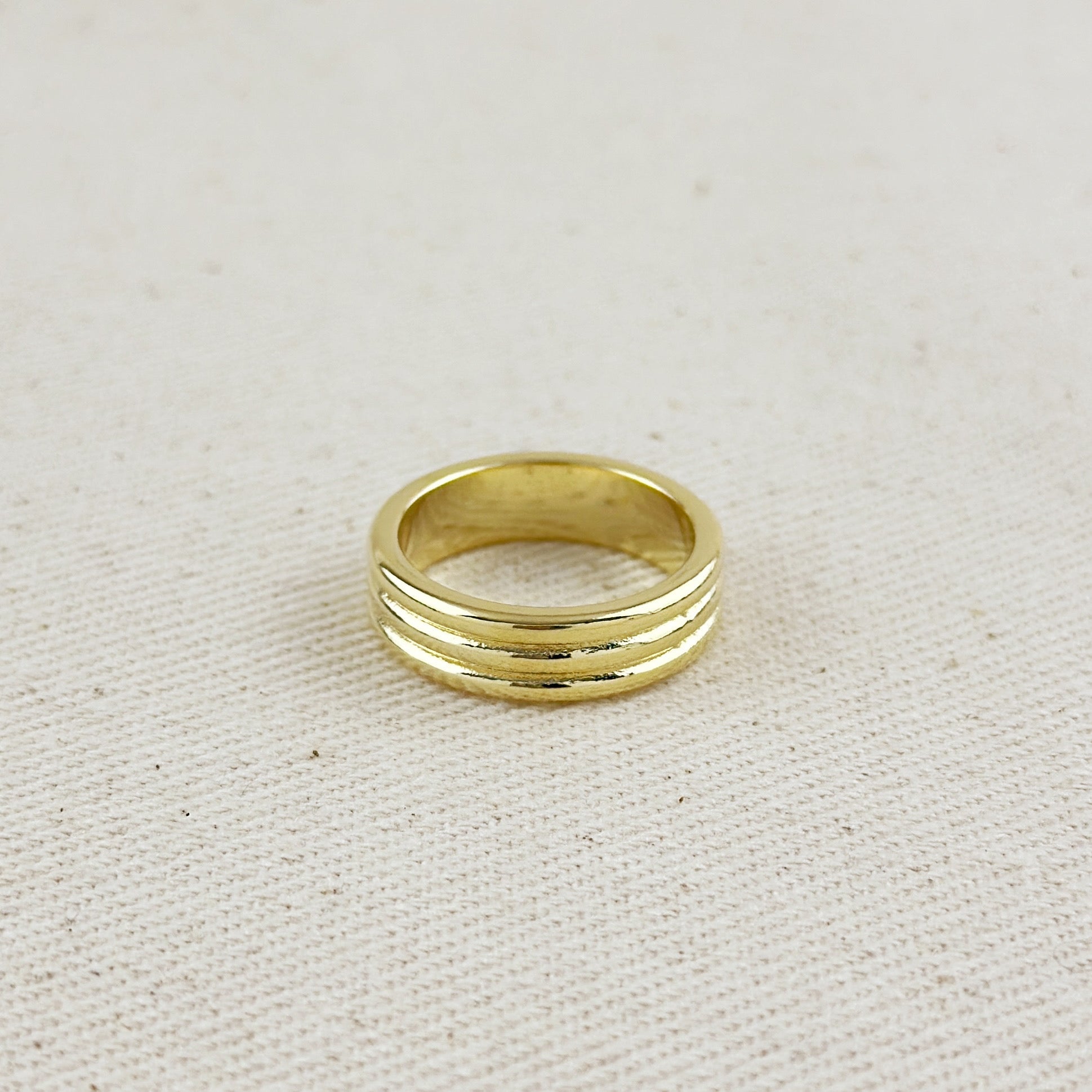 Mondsee 18K Gold Filled Triple Groove Band Ring | 18k Gold Filled Jewelry