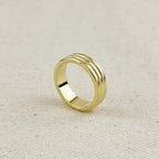 Mondsee 18K Gold Filled Triple Groove Band Ring | 18k Gold Filled Jewelry