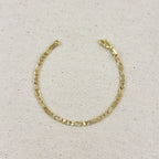 Mondsee 18k Gold Filled Textured Figaro Bracelet | 18k Gold Filled Jewelry