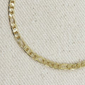 Mondsee 18k Gold Filled Textured Figaro Bracelet | 18k Gold Filled Jewelry
