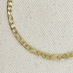 Mondsee 18k Gold Filled Textured Figaro Bracelet | 18k Gold Filled Jewelry