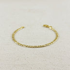 Mondsee 18k Gold Filled Textured Figaro Bracelet | 18k Gold Filled Jewelry