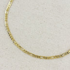 Mondsee 18k Gold Filled Textured Figaro Necklace | 18k Gold Filled Jewelry