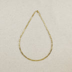 Mondsee 18k Gold Filled Textured Figaro Necklace | 18k Gold Filled Jewelry